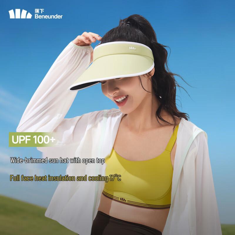 Beneunder Black Gel Topless UV Protection Sun Visor Hat for Women