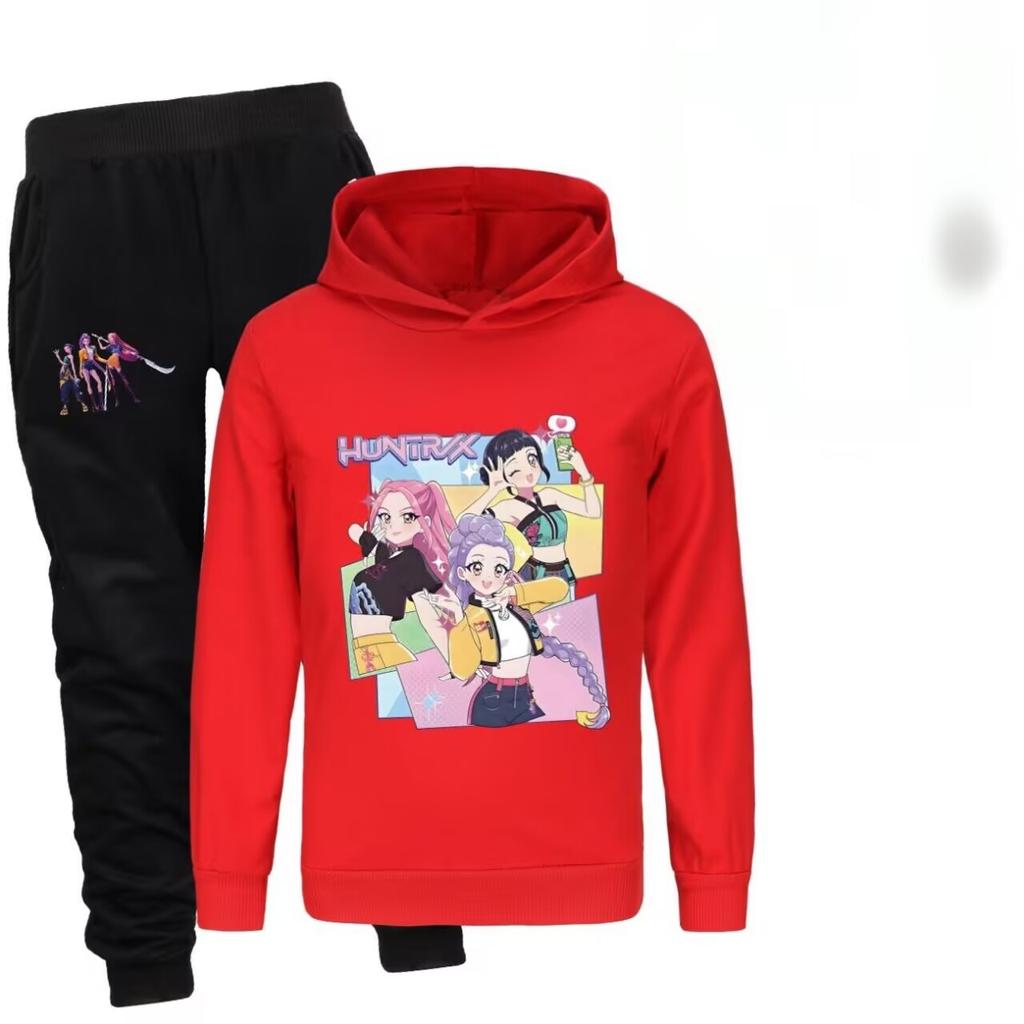 Kpop Witch Hunt Group Printed Boys and Girls Hoodies+Sports Pants Autumn Sweet and Comfortable Set