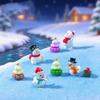 Mini Christmas Resin Figurines Adorable Cartoon Pattern Vivid Handmade Details UV Resistant for Garden Yard Christmas Tree Decoration