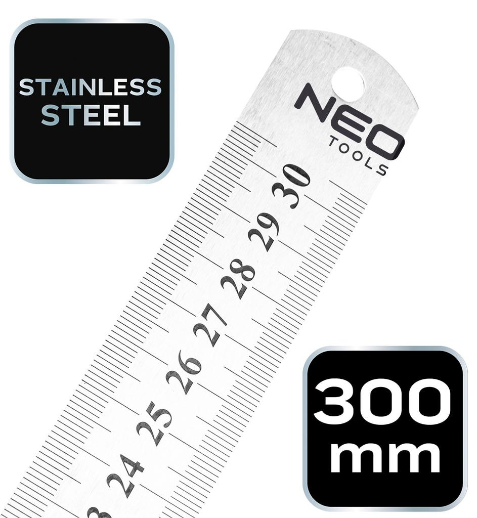 Ruler 30 Cm, Stainless Steel