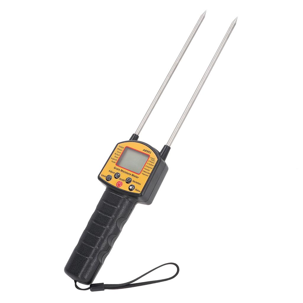 Grain Humidity Meter Digital LCD Display Grain Humidity Tester with Double Probe for Rice Wheat