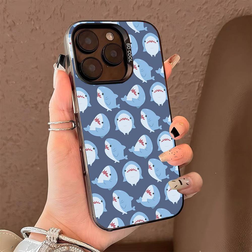 

Чехол для телефона Mr-Shark-K для iPhone 17 17Air 16 15 14 13 12 11 Pro Max Plus Разноцветный Серебристый iPhone 11
