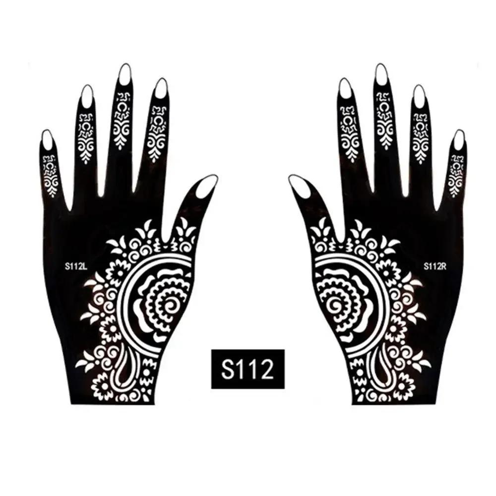 Nuovo Stencil Tatuaggio Henna Moda Tatuaggi Temporanei Mano Kit Pittura Body Art DIY Adesivo Modello Matrimonio Indiano Strumenti Kit Pittura