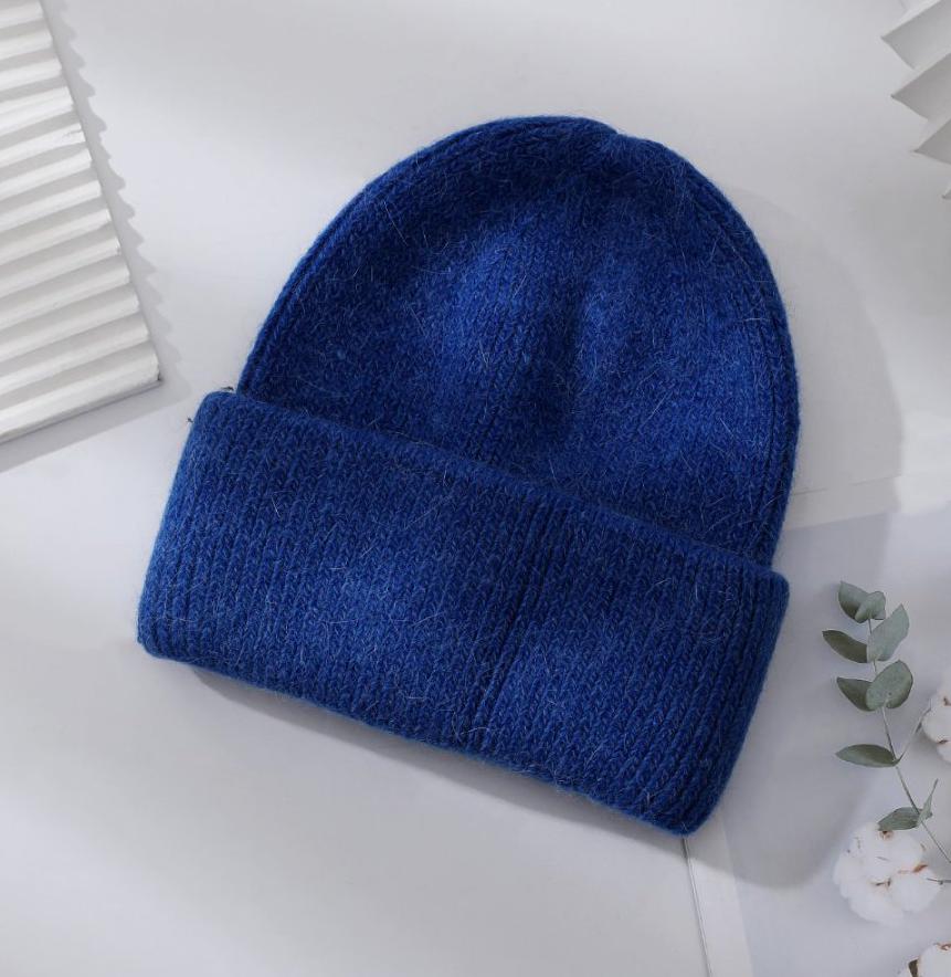 Winter Hat For Women Men Unisex Soft Thick Rabbit Fur Beanie Thermal Keep Warm Casual Baggy Cap Bonnet Snow Outdoor Cold Weather