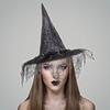 Halloween Witch Hats With Spider Web Veil For Women Costume Party Hats Wizard Hat Magican Halloween Headdress Party Caps Favors