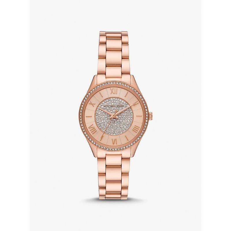 Мини-часы Michael Kors Lauryn с паве, покрытие из розового золота, MK4736 розового золота