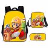 Super Mario Backpack School Bag With Lunch Bag And Pencil Pouch High Capacity Wear Resistant Breathable