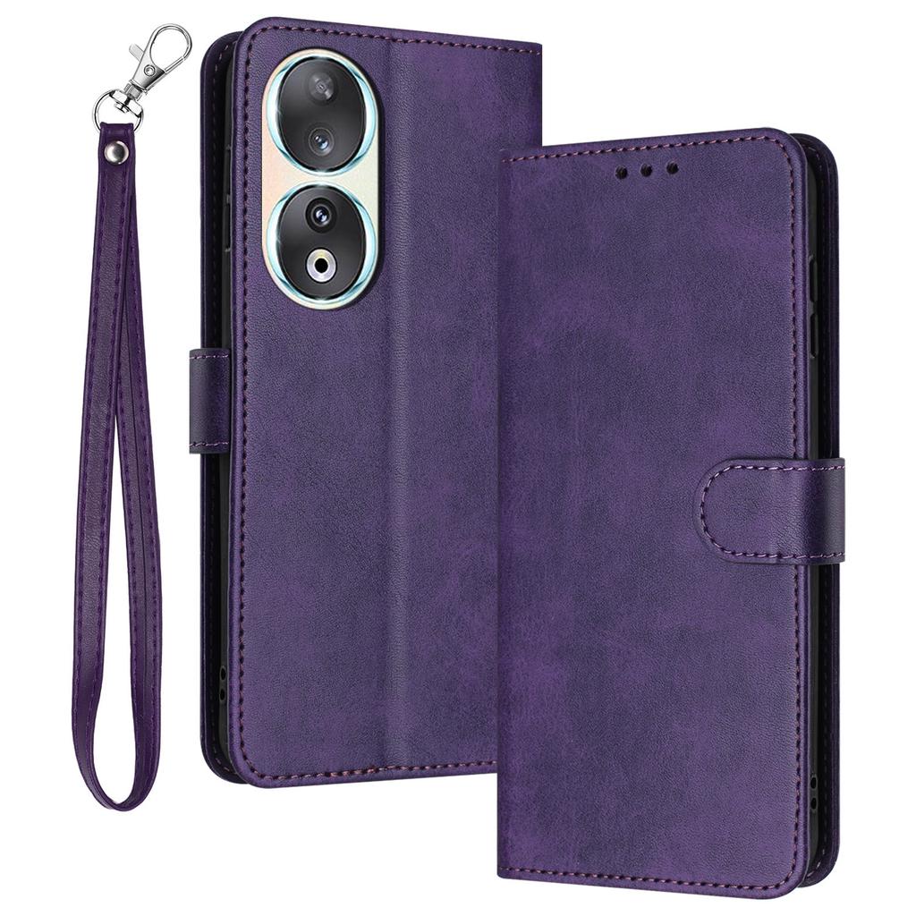 Leather Phone Cases for Honor 90   Wallet Stand Calf Texture Cover