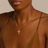 Rotatable Crown Cross Pendant Necklace For Women Shiny Rhinestone Stainless Steel Cross Choker Christian Prayer Party Jewelry
