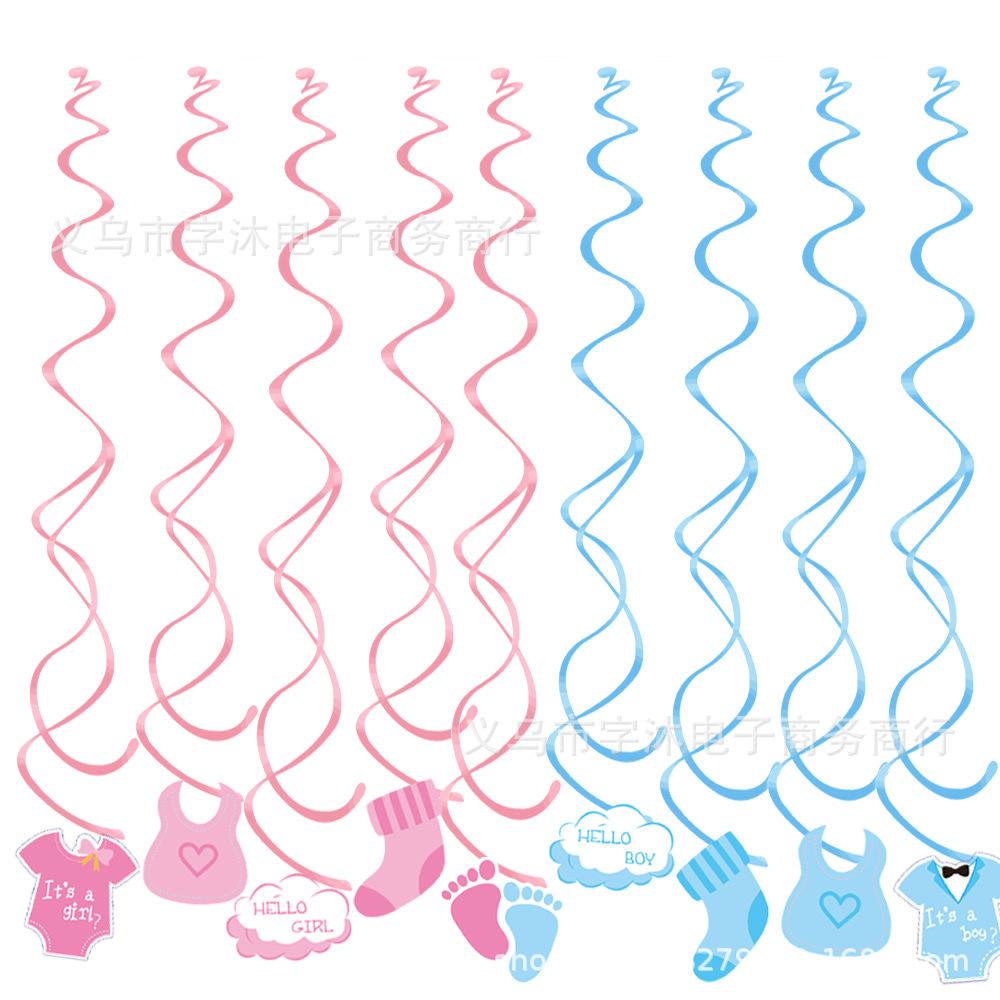 Gender-Reveal-Geburtstagsparty-Set mit Flaggen, Regenvorhang und Deko-Requisiten