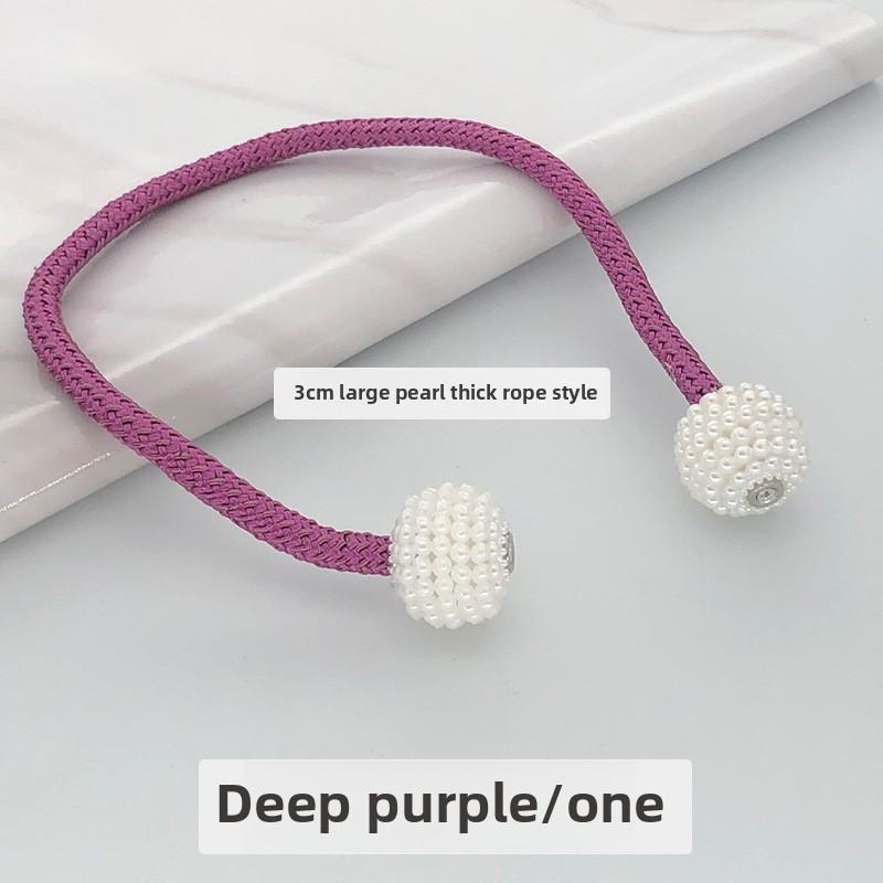 Wholesale Large Thick Rope Pearl Curtain Ties Magnetic TieSimple Tie Rope Decorations Curtain Buckles