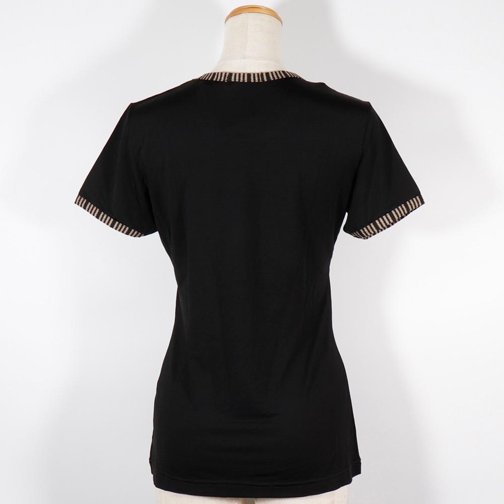 FENDI logo Short sleeve T-shirt Pi Pink black Rayon Women Used