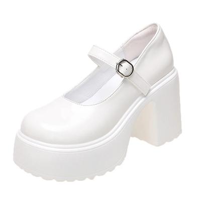 Mode Noir Talons Super Hauts Chaussures Mary Jane Femmes 2024 Goth Plateformes Épaisses Escarpins Femme Grande Taille Boucle Cheville Soirée Chaussures Lolita 42