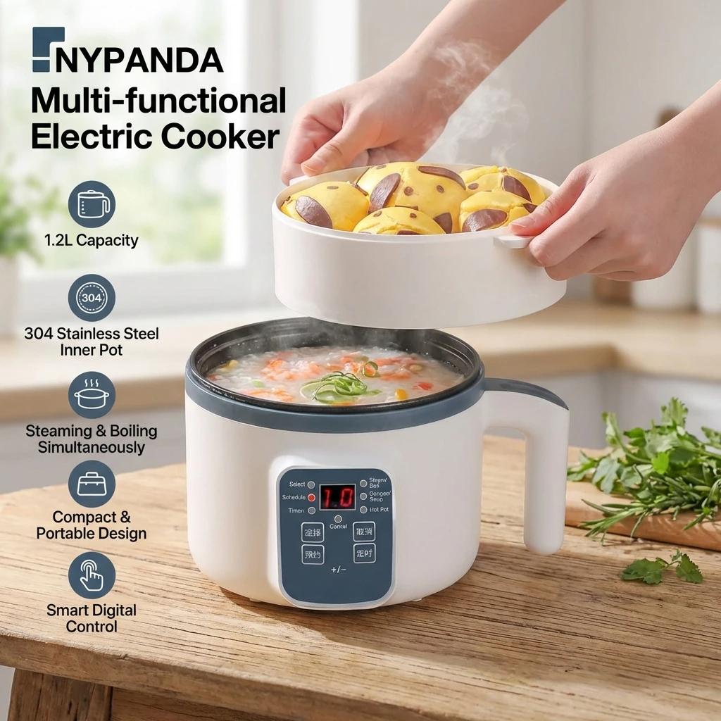 1.7L 220V Electric Rice Cooker Single Double Layer Non-Stick Smart Mechanical Multi-Cooker for Home Use Steamed Rice Pot