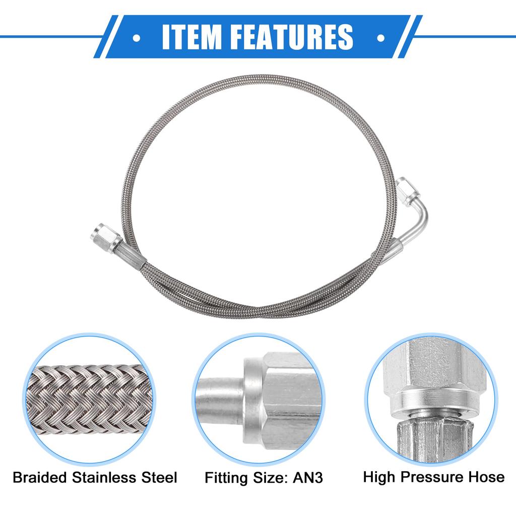 Linha de Reabastecimento Turbo de Aço Trançado ABSOPRO AN3 90 Graus-Reto