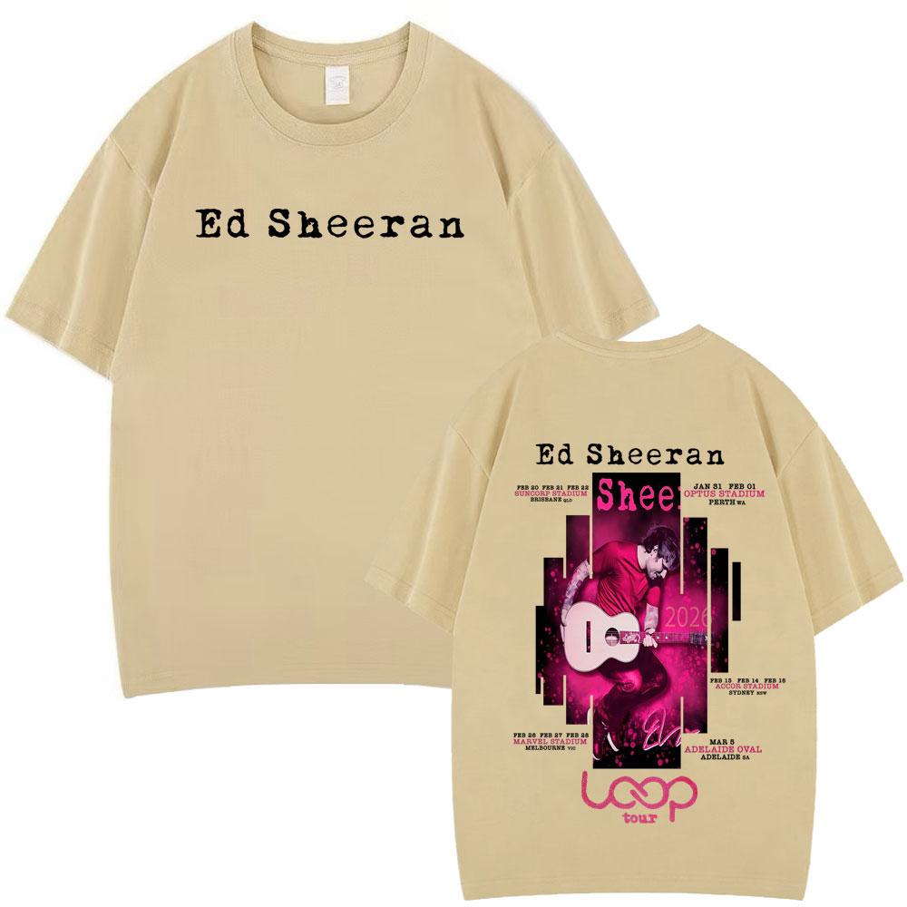 Ed Sheeran Loop Tour 2026 Merch Tshirts Men Women Fashion Hip Hop Tshirt 100 Cotton Oversized ONeck High Quality T Shirts