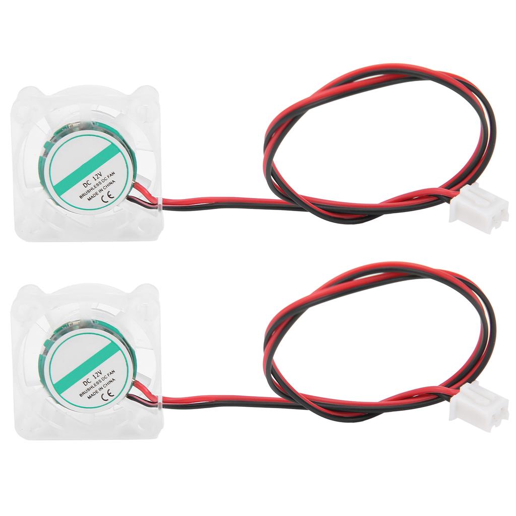2Pcs 3D Printer Cooling Fan for V6 Hotend LED Light Transparent Industrial Supplies 251012V