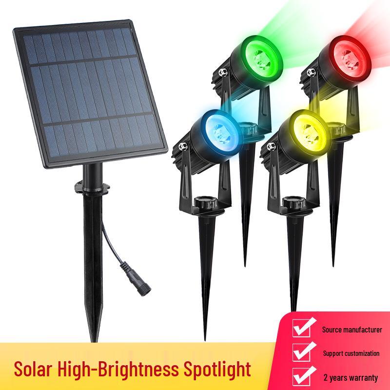 RGB Solar Lawn Spotlights - Outdoor LED Landscape Lights for Courtyard & Trees