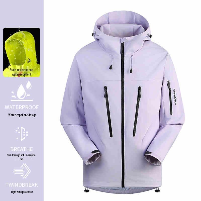Big Brand Blue Assault Jacket 2025: Windproof, Waterproof, Stylish for Men & Women, Ideal for Spring & Autumn Mountaineering.