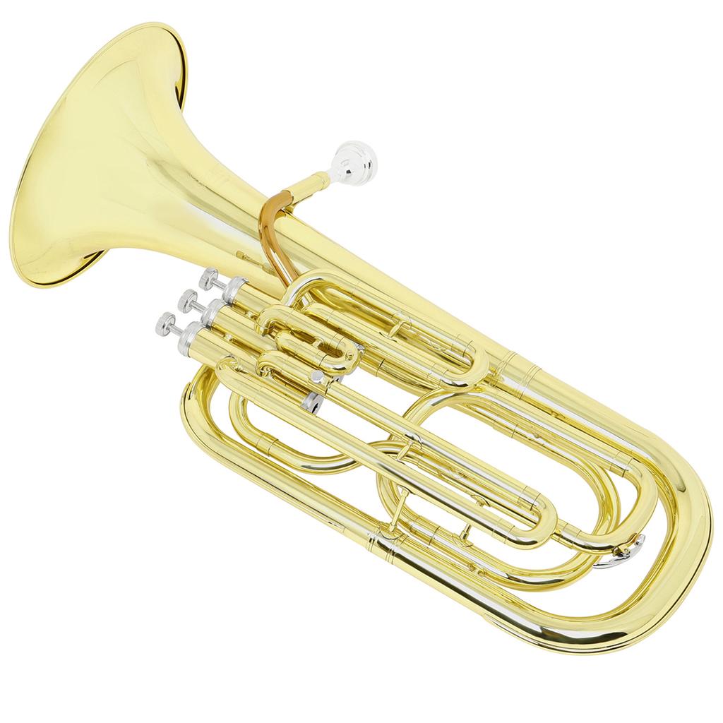 SLADE Bb Euphonium 3-key Vertical Key Tenor Horn Brass Body Euphonium Brass Instrument with Case Gloves Cleaning Cloth