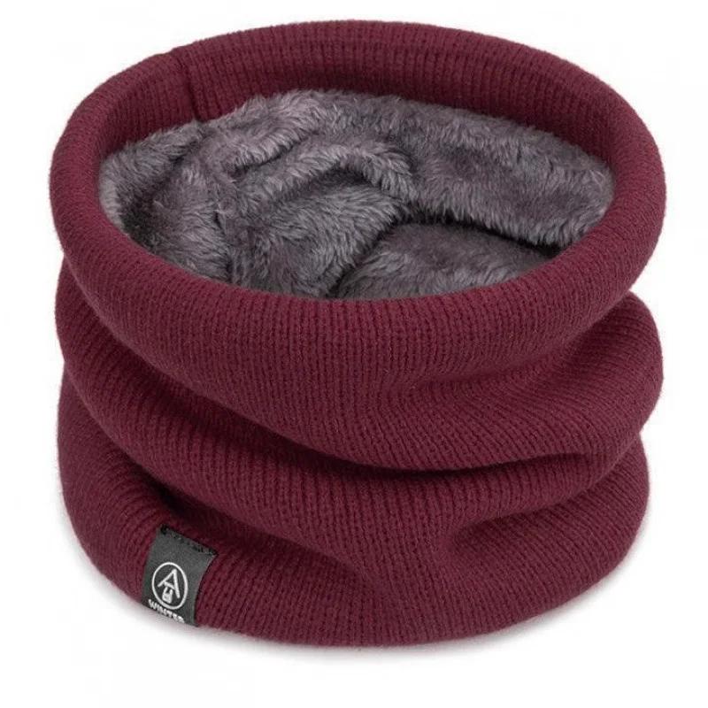 Knitted Solid Color Scarves Warm Thickened Neck Scarfs Ski Face Mask Tube Circle Scarf for Skiing Hiking Cycling