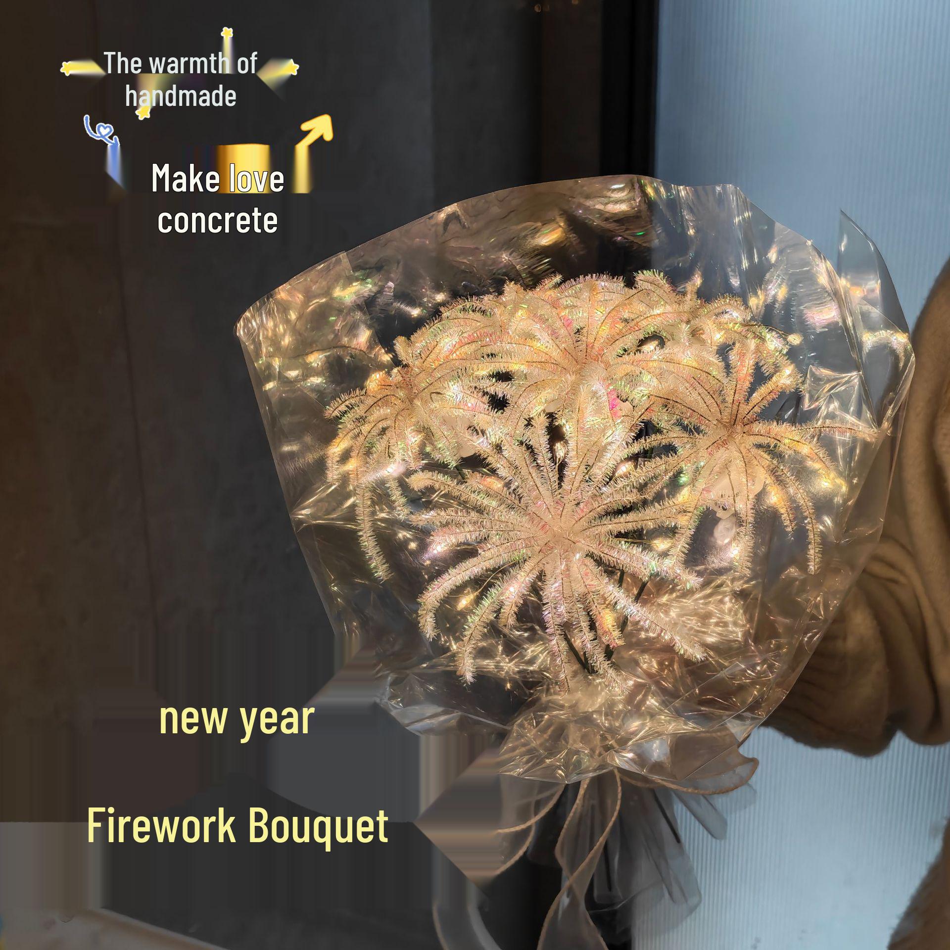 New Year DIY Twistable Glow Sticks Fireworks Bouquet Kit - Handmade Gift for Friends