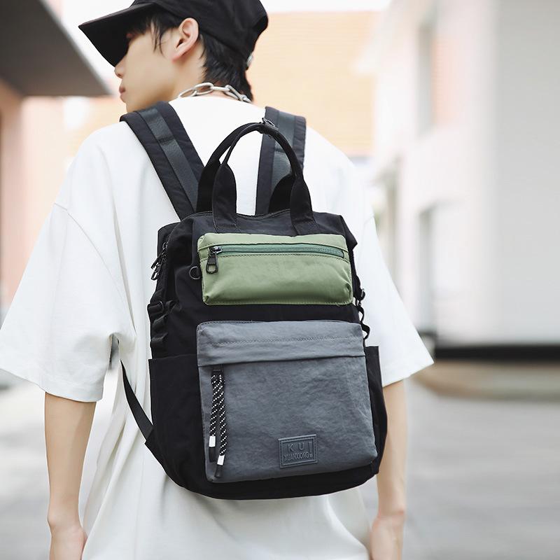 Schoolbag Summer New Casual Backpack Couple Outdoor Travel Mountaineering Backpack Korean Lightweight Contrasting Color Handbag