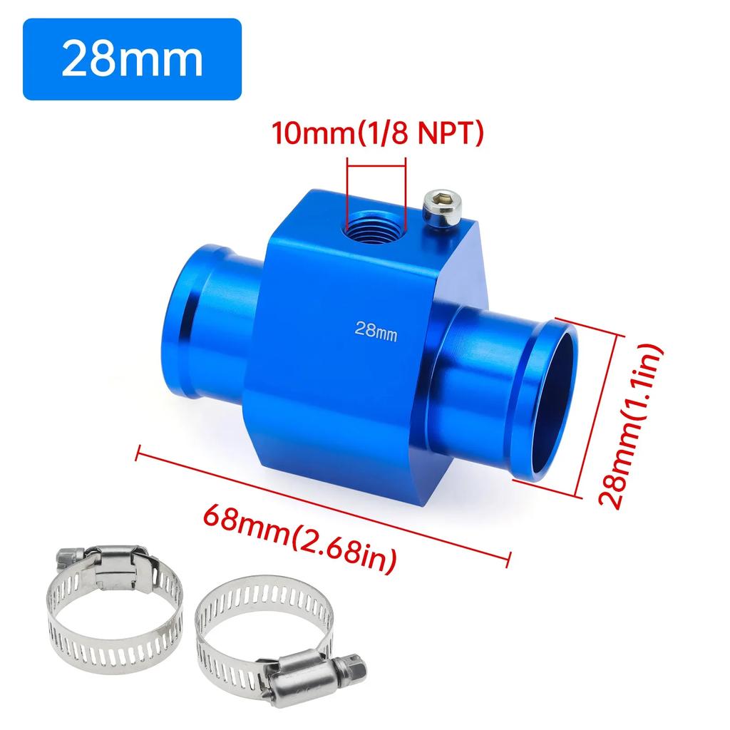 Adapter Rury Czujnika Temperatury Wody Wskaźnik Adapter Węża Chłodnicy Niebieski Czarny Adapter Czujnika Temperatury Adapter Wskaźnika Samochodowego do Samochodu Łodzi