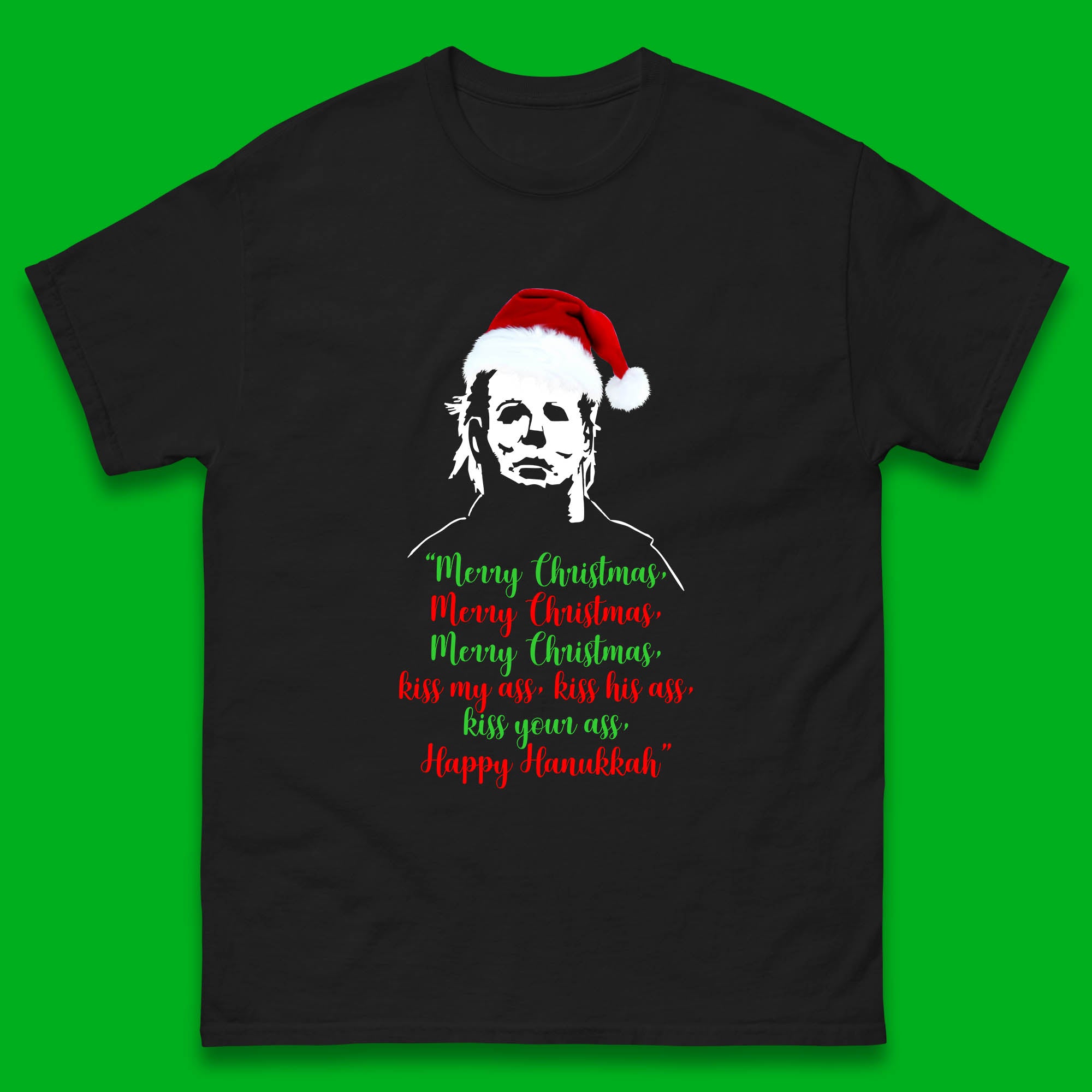 

Merry Christmas Michael Myers Funny Mens T Shirt Womens Tops Tees L