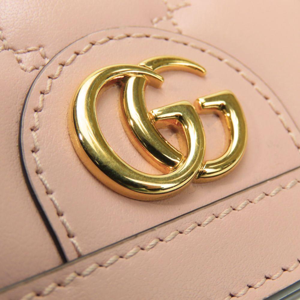 Used GUCCI Bifold Wallet 723786 GG Matelasse Leather Pink Accessory