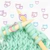 Cartoon Cat-Shaped Enamel Knitting Markers & Crochet Hooks Set