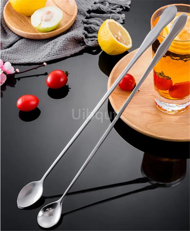 304 Stainless Steel Long Handle Mixing Spoon Small Seasoning Soup Coffee Seasoning Creative Ice Dessert Honey Spoon Hout