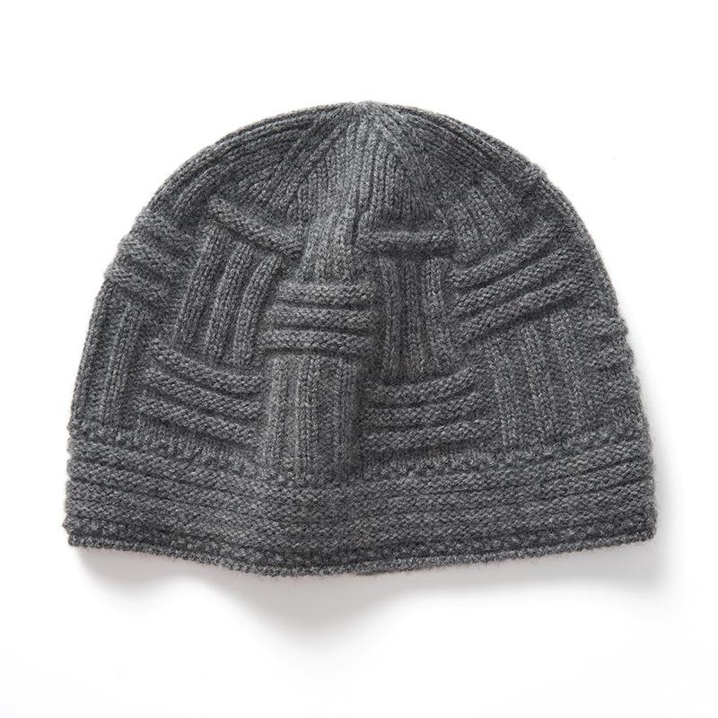 

Cashmere Autumn and Winter New Women s High end Solid Color Knitted Warm Fashionable Horizontal and Vertical Cross Pattern Casual Hat One Size