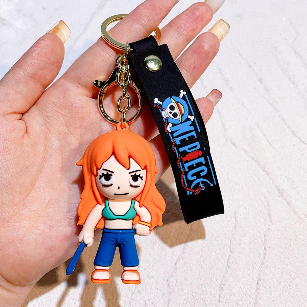 50Styles ONE PIECE Themed Keychain Cute Luffy, Roronoa Zoro, Silicone Toy Doll Key Chain Backpack Decor Small Gifts for Friends