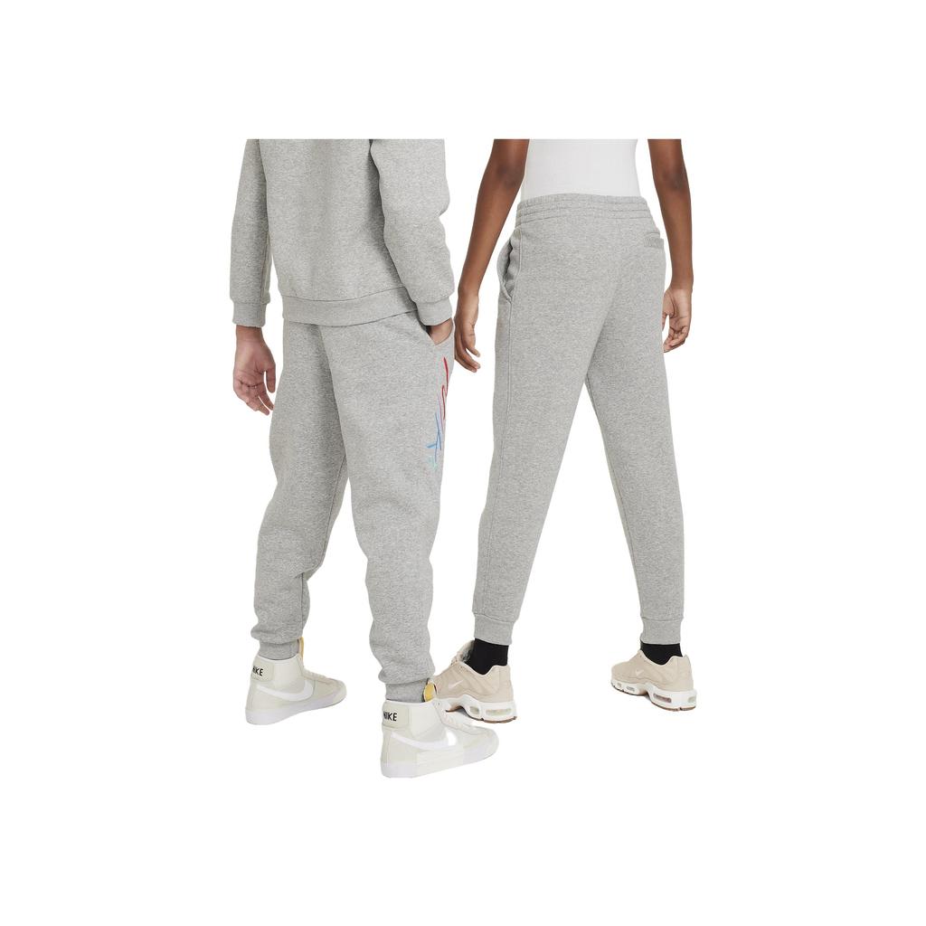 Nike Elastic Cuff Fitted Casual Pants Kids Bottoms Grey FD3202-063
