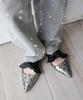 Pointed Toe Flat Ribbon Mules for [Sest] Women, Medium, Silver, dts2400-SILDOT-M