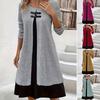 Vestidos ajustados de color contrastante para mujer para otoño e invierno