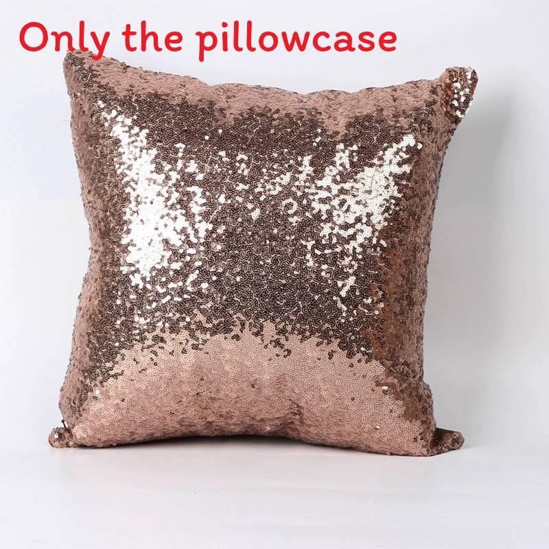 Chameleon Fabric Sequin Pillowcase With Solid Color For Living Room Decor