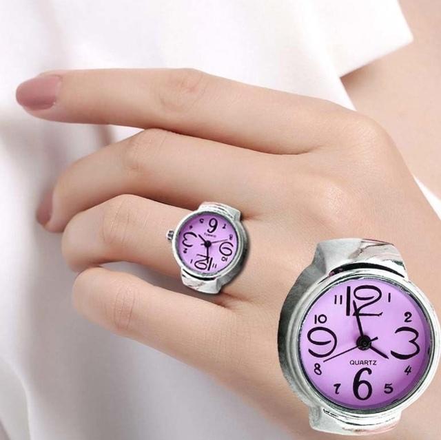 Anello per orologio da uomo e da donna, con dito rotondo, gioielli al quarzo, anello in acciaio inossidabile, amante, coppia di orologi