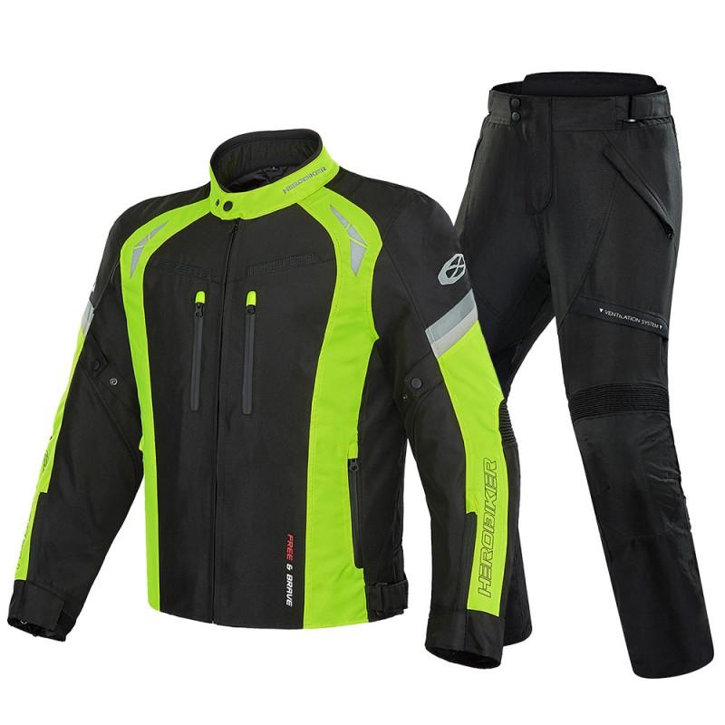 All-Season Waterproof Motorcycle Riding Suit With Removable Armor Protective Gear Mesh Racing Jacket Pants Set