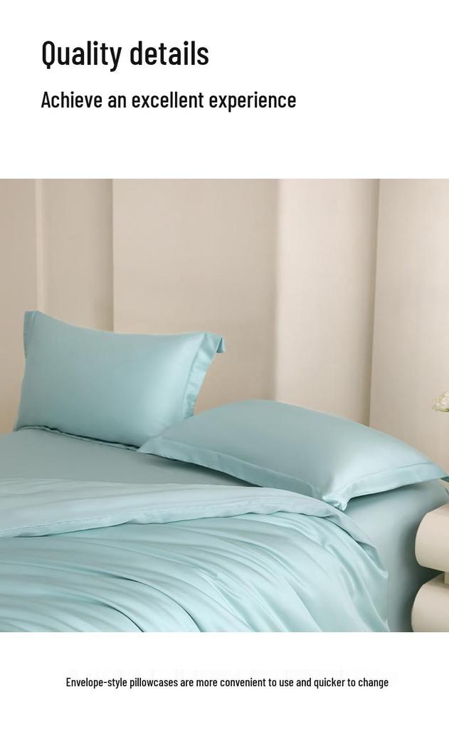 Summer Cooling Tencel Lyocell Ice Silk Bedding Set (4-Piece)