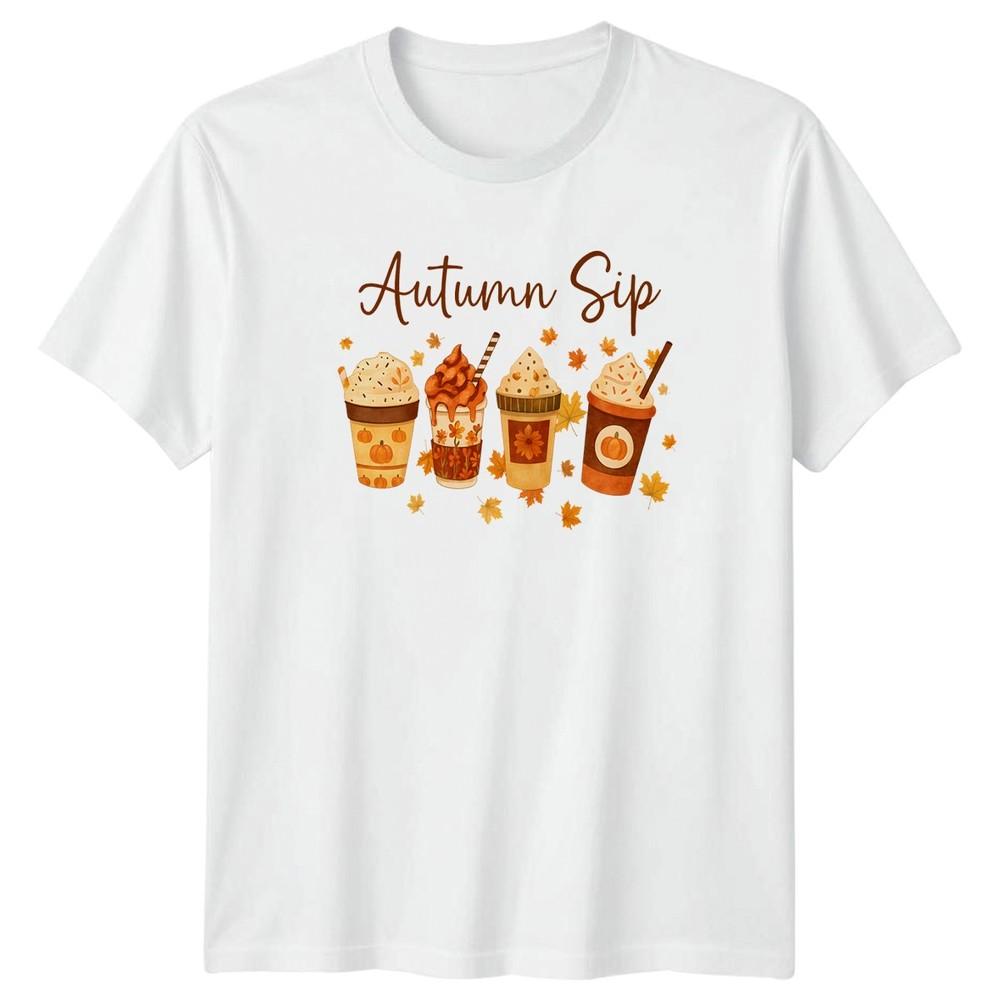 Autumn Sip Unisexs TShirt Pumpkin Spice Latte Fall Drinks S