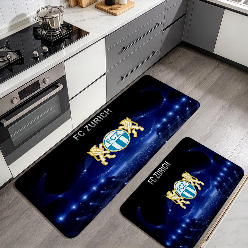 Fc Zrich Flannel Kitchen Mat Christmas Soft Area Rug Non Slip Floor Carpet Home Decoration