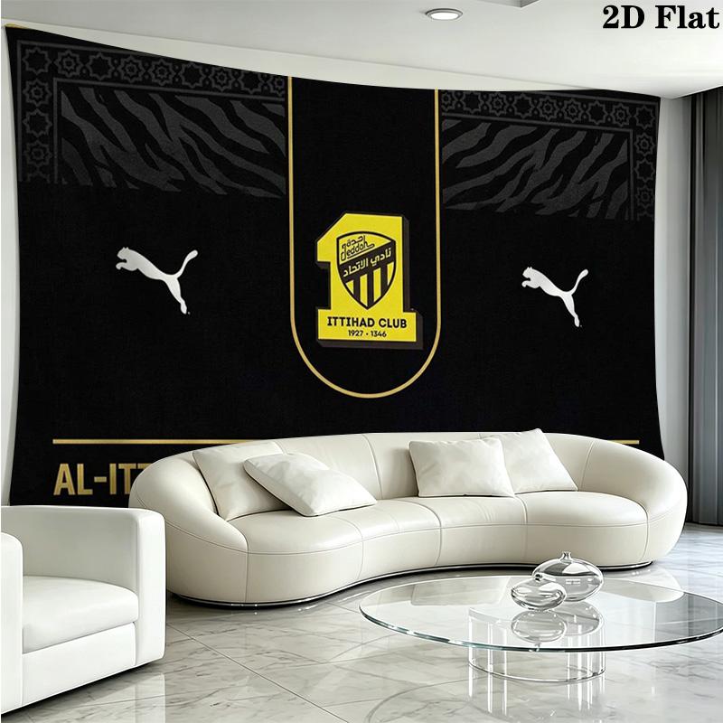1ttihad Club Wall Tapestry Aesthetic Wall Hanging Printed Fabric Blanket Decorative Tapestries for Bedroom Living Room Home Decor