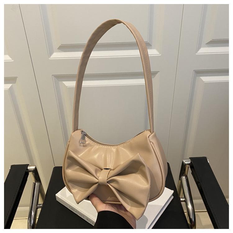 

Модная сумка-багет с бантом 2025 лето новый продукт модная простая универсальная сумка на плечо для通勤 хаки