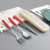 Set di posate ecologiche in paglia di grano: Cucchiaio, Forchetta e Bacchette in Giunto di Bambù - Ideali per Viaggio, Casa, Hotel o come Regalo.