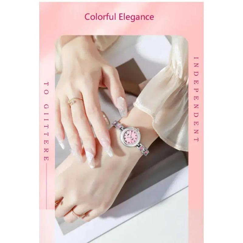 Light Luxury Exquisite Bracelet Watch for Women Simple Pink chain Small Waterproof Student Fashion high-end Quartz Wristwatches