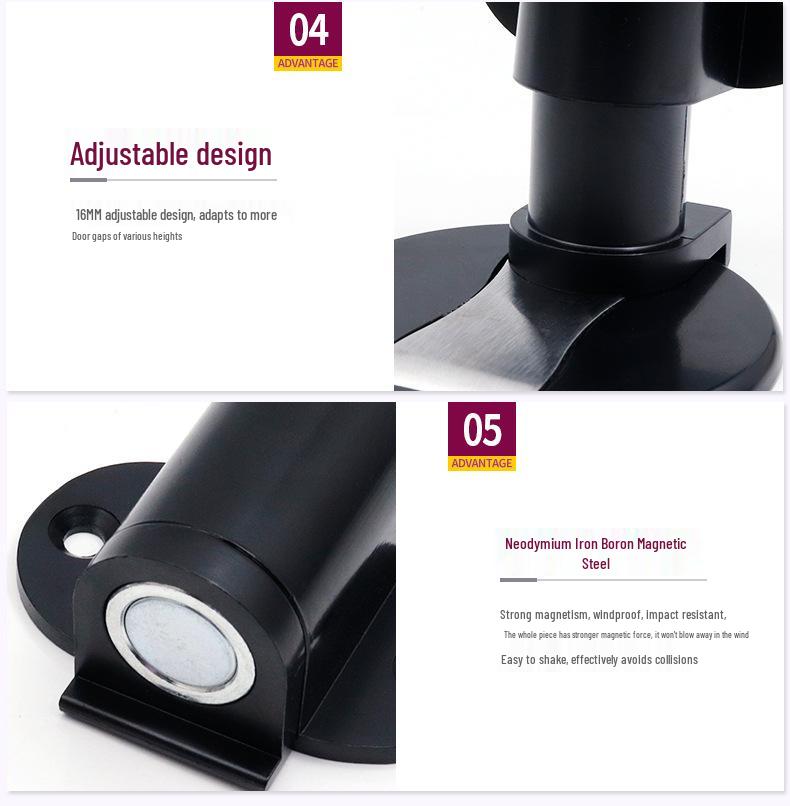 Silent Door Stopper: Hole-Free, Invisible Floor-Mounted Bumper for Bedroom and Bathroom