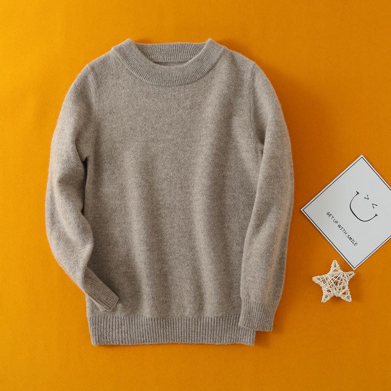 Premium Children's Cashmere Sweater: Boys' Half-Neck & Girls' Base Layer Wool Jumper