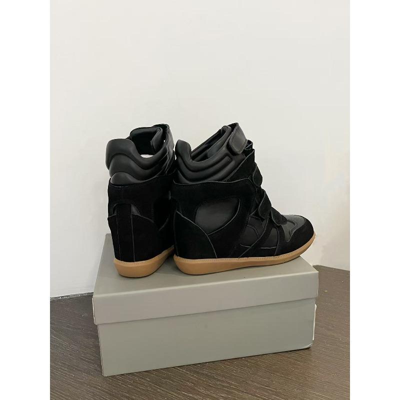 Women's HighWedge Sneakers Inner Height Increasing Patchwork Casual Board Shoes Fall Daily Ankle Boots